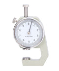 Round Dial Thickness Gauge 0 To 10mm With 0.01mm Resolution, Portable Spring Loaded Tester with precise readout in a white case