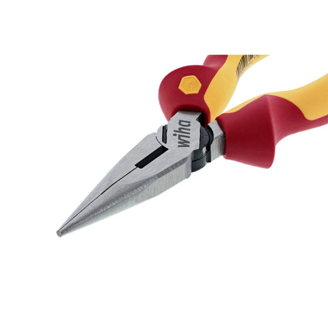 Insulated Industrial Long Nose Pliers 6.3 Inch, Pro Grade Precision Grip with ergonomic cushion handles and slip guard design