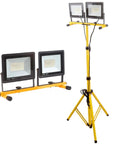 Beastly Bright 22000 Lumen LED Work Light with Adjustable Foldable Tripod Stand Waterproof 6500K Daylight for Job Sites