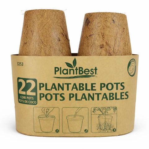 3.25 Inch Coconut Coir Biodegradable Pots 22 Pack Plantable Seed Starter Pots Peat Free Eco Friendly Sustainable Garden Containers