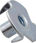 Pro Grade Size 8 32 Pronged Tee Nuts Tough As Nails Zinc Plated Steel showing the pronged design for flush mount assembly.