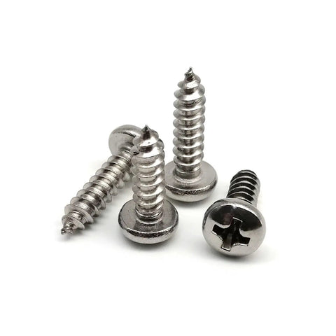 Micro 304 Stainless Steel Cross Drive Pan Head Self Tapping Screws Assorted M1 To M6 Set on white background.