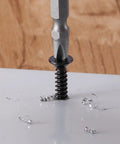 Tough As Nails Size 8 By 1 Inch 410 Stainless Steel Sheet Metal Screws packed with one hundred self tappers driving into material.