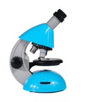 640X Student Microscope For Kids With HD High Power Optics, Kid Friendly Educational Science Tool, blue and grey design