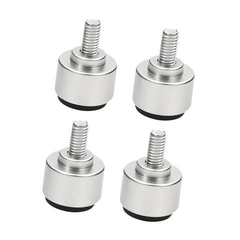 Four M8 Thread Adjustable Furniture Levelers Feet Silver Finish Easy Install Detachable Design For Tables Cabinets Shelves And Metal Frames