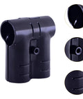 Two-Piece Round Pipe Clamp Connector Kit For Handrails And Structural Fittings, bolt-on steel connector with black finish