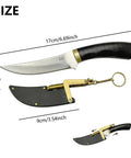 Ultra Sharp D2 Steel Pocket Utility Knife With Protective Sheath For Camping And Outdoor EDC, showing size dimensions.