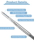 8 Piece Set Straight Flute Thread Taps For 2 56 UNC Right Hand Threading High Speed Steel HSS 6542 with details labeled