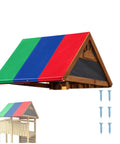 All Weather Swing Set Canopy Replacement Top With 210D Oxford Fabric UV Shield, Windproof Screw Kit, Multi Color Green Blue Red