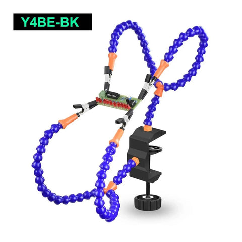 Go-To Soldering Helper Station With Eight Flexible Gooseneck Arms And Desk Clamp For PCB Work, Electronics Repair And DIY Projects