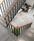Top Notch Side Mount Deck Railing Posts With Adjustable Brackets And Complete Screw Kit Heavy Duty Black Stair Balusters Slick Finish Ready To Go Badass Durability For Porches Deck Upgrades 20 Pack 47 Inch shown on modern staircase.