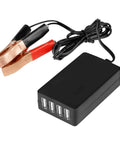 4 Port 5V USB Car DC Converter Charger 8A Buck Regulator With Battery Clip For 12V And 24V Systems Auto Detect Charging Powers iPhone