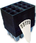 Ultimate Seed Starter Tray Kit With 720 Cells Across 120 Trays Six Cells Per Tray And Plant Stakes, stacked view