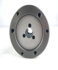 High-Performance K11-80 Metal Lathe Chuck, 80mm 3-Jaw Scroll Design For Mini Mills And Woodworking Tools, Hardened Steel Jaws With Up To 4000 Rpm Stability, view of the chuck back with mounting holes.