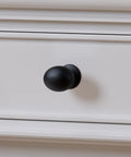 Legit Heavy Duty Matte Black Cabinet Knobs And Drawer Handles 5 Pack Solid Aluminum Pulls Smooth Edges No Brainer Setup Kitchen Cupboard Hardware Upgrade Project on white drawer front.