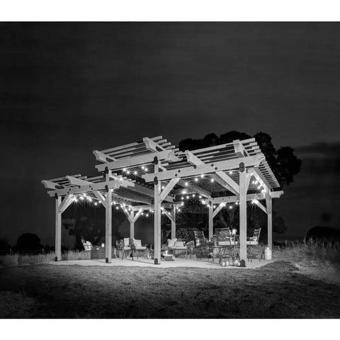 Outdoor pergola using Mission Collection ZMAX Black Powder Coated 90 Degree Angle for 6X Lumber Outdoor Accents Southwestern Brackets
