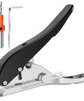 8mm Heavy Duty Hole Punch Tool for paper and card projects, portable handheld puncher with edge banding, countersunk drill, metal construction