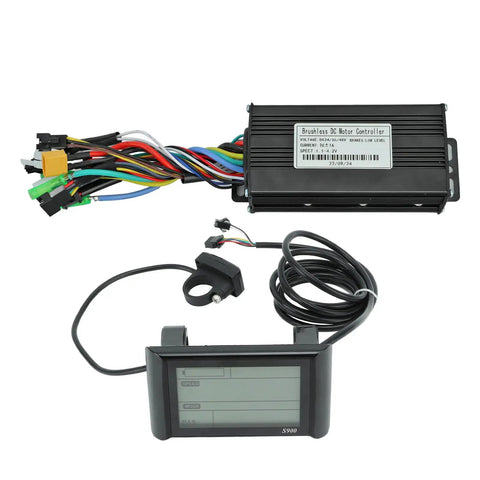 Brushless Motor Controller Kit For Electric Bikes With LCD Display, 26A Sine Wave Controller, S900 Screen, multi-colored wires