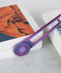 Slick Center Punch Tool With Ergonomic Grip For Dead Center Hole Marking And Quick Cardstock Punching Abs Plastic Build, purple tool on white box.