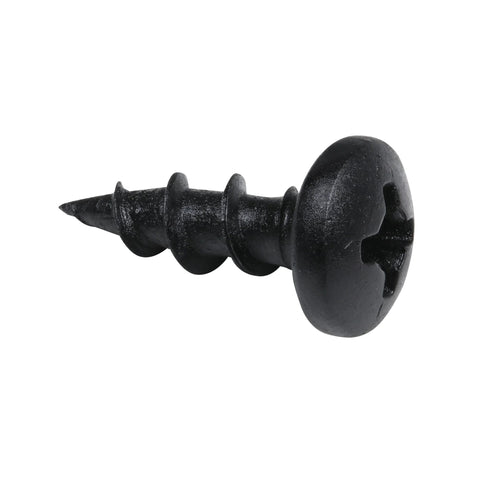 Bulk Pack Size Eight One Half Inch Coarse Thread Phillips Pan Head Black Phosphate Coated Wood Screw