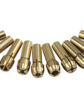 Pro Grade Brass Collet Set For Rotary Tools 10 Pieces Assorted Sizes 0.5mm 0.8mm 1mm 1.2mm 1.5mm High Wear Resistant