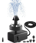 24 Hour Continuous Bird Bath Fountain Pump With Light And 7 Nozzles For Varied Spray Patterns Sixteen Foot Power Cord And Adapter Adjustable Water Pump For Garden Pond Fish Tank Outdoor White