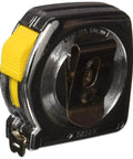 Back view of Yellow PL12 One Half Inch Tape Measure Heavy Duty Tape Rule For Shop Home And Field Use with metal clip