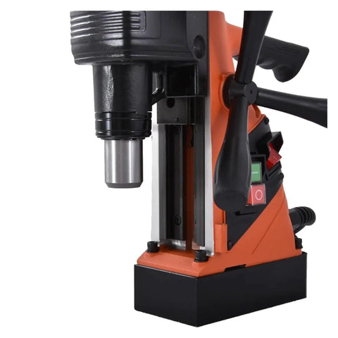 Precision Magnetic Drill Press With Quick Tap Mode And Internal Cooling adjustable motor slides and ergonomic grip for steady drilling.