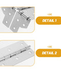 Two Pack Foldable Metal Flight Case Hinges L Shaped Heavy Duty Lid Support Brackets details showing hinge joints and plates.