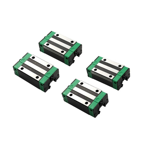 Pro Grade Linear Guide Rail Set 100 To 1100mm With Four Carriages For CNC And 3D Printer Systems HGH30CA HGW30CC Slider Type Stainless Steel Rails For Smooth Motion And Durable Performance, four green carriages