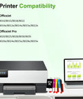 910XL Ink Cartridges Black And Color Combo Pack compatible with OfficeJet Pro 8010 8015 8020 8025 8028 printers on desk