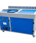 Heavy Duty Metalworking Downdraft Table Dust Collector With Side Suction For Shop Fine Dust Capture And Multi Stage Filtration, blue and silver