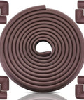 Ultra Tough Baby Proofing Edge And Corner Protectors For Furniture 20.5 Feet High Density Rubber Foam, brown foam strips with corner guards.