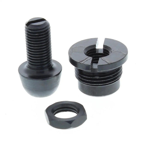 GM Clutch Fork Pivot Ball Adjustable Steel 13/16-16 For Bellhousing, Dialed In Clutch Geometry With Wide Adjustment Range From 1 5/16 In To 1 11/16 In For Smooth Engagement. Black steel adjustable clutch fork pivot ball with lock nut