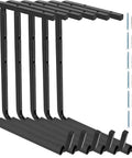 Front view of Six Pack Overhead Garage Storage Hooks Thirteen Point Eight Inch Ceiling Rack Beefy Heavy Duty Hangers