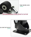 Heavy Duty 2 Inch Swivel Casters With Locking Brakes Smooth Ride Nylon Cart Wheels close-up showing high density nylon and carbon steel bearings.