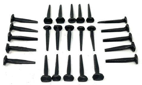 1 Inch Wrought Rose Head Nails Set Old School Hand Forged Antique Style Nails With Black Oxide Finish 25 Count For Restoration Projects And Vintage Furniture Decorative Hardware