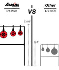 Comparison of heavy duty auto reset spinner target for centerfire handguns up to 44 magnum, featuring 3/8 inch steel thickness.