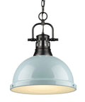 1 Light Pendant With Chain In Aged Brass, Black, Rubbed Bronze, Chrome Or Pewter Vintage Industrial Pendant Lighting With Open Bottom Shade
