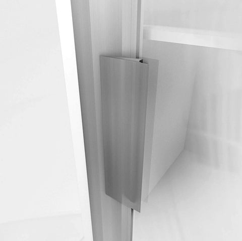Self-Adhesive Edge Fingerpull Door Handle Screwless Peel And Stick Installation For Glass Wood Metal And Plastic Surfaces Ideal For Sliding Doors Kitchen Fronts Drawers And Dressers Panels, 2 Pack close-up view on glass door