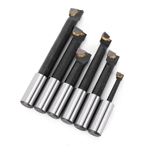 Amazon 12-piece F1 type 5/8 in boring cutter set for CNC milling; high-speed steel with silver shanks