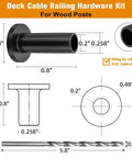 Durable Built To Last Cable Railing Protector Sleeves 50 Pack T316 Marine Grade Stainless Steel For Wood Posts diagram