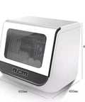 No Fuss Countertop Portable Dishwasher With Five Smart Wash Cycles And Turbo High Temp Sanitizing Featuring 360 Spin Spray, shown in a side view.