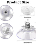 12 Pack Mini Suction Cups 1 Inch Clear PVC With M5 Screw Thread dimensions showing sizes and threads for organization and mounting.