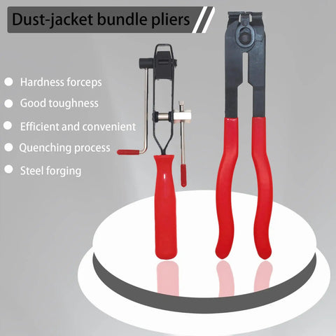22 Piece CV Boot Clamp Pliers Kit Universal Fit For Cars UTVs And ATVs Pro Grade DIY Friendly tools with red handles displayed
