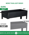 Tall Raised Garden Bed On Wheels With Extra Wide 37.4 Inch By 15.7 Inch Planting Box Holds Up To 400 Lbs Of Soil Heavy Duty Metal Planter