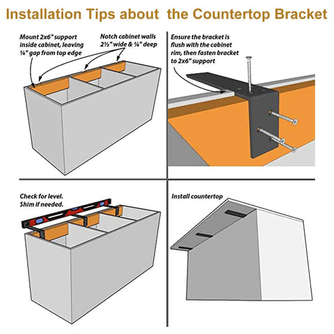 Installation guide for Beefy Heavy Duty Countertop Support Brackets Pack Of 2 For Granite Quartz Wood Laminate Countertops