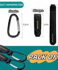 2 Pack Universal Stroller Hooks With Adjustable Carabiner Clips For Diaper Bags And More, Durable Matte Black Hardware