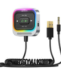 Car Bluetooth 5.4 Receiver With 3.5mm Aux, Coiled Cable, Hands Free Calling, Wireless Audio Adapter For Car Stereo