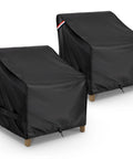 Heavy Duty Waterproof Patio Chair Covers 2 Pack For Deep Seat Outdoor Lounge Chairs Fits Up To 32 W X 37 D X 36 H Inches All Weather Outdoor Furniture Covers Black